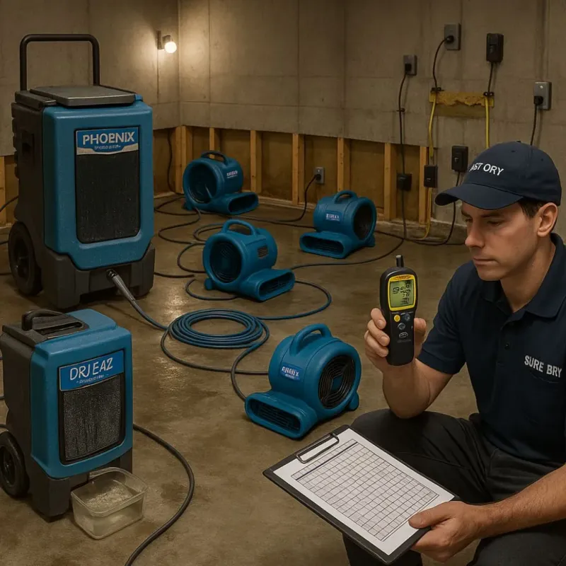 Structural Drying and Dehumidification process in Centerville, TX